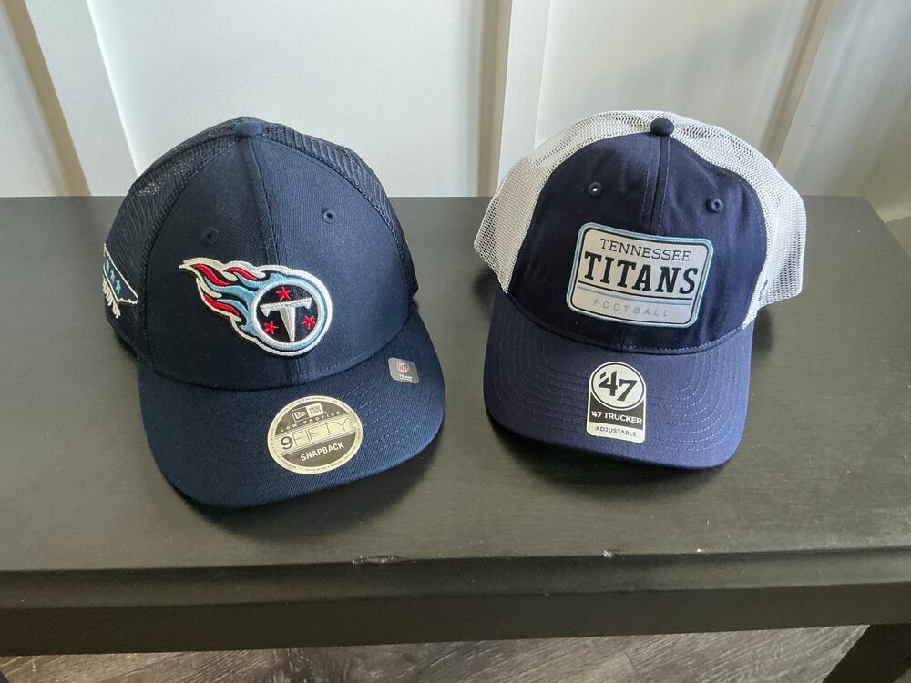 Lot of 2 Tennessee Titans Trucker Hats – New Era 9FIFTY & '47 Brand Snapbacks